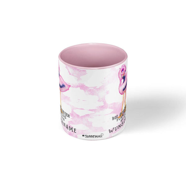 Tasse - Die schönsten Flamingos heißen - Wunschname Kaffeetasse - Sunnywall - Individualität trifft Design