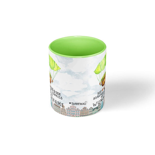 Tasse - Die größten Adrenalin-Junkies heißen - Wunschname Kaffeetasse - Kastanie - Sunnywall - Individualität trifft Design