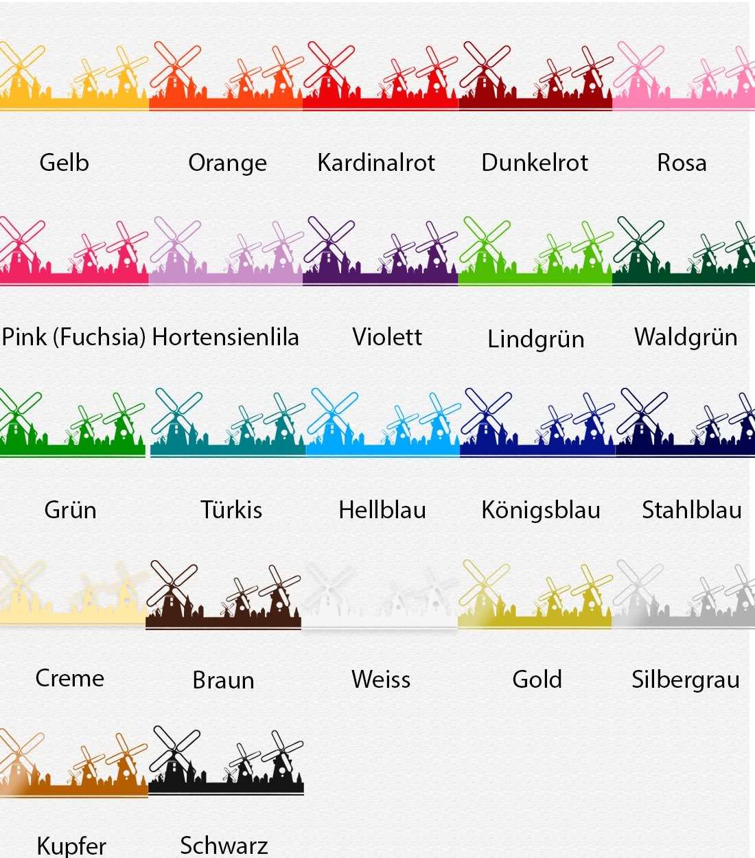 Wandtattoo Skyline HOLLAND Windmühlen Panorama Niederlande - Sunnywall - Individualität trifft Design