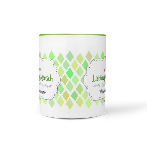 Tasse Wunschname Lieblingsmensch grün - Sunnywall - Individualität trifft Design