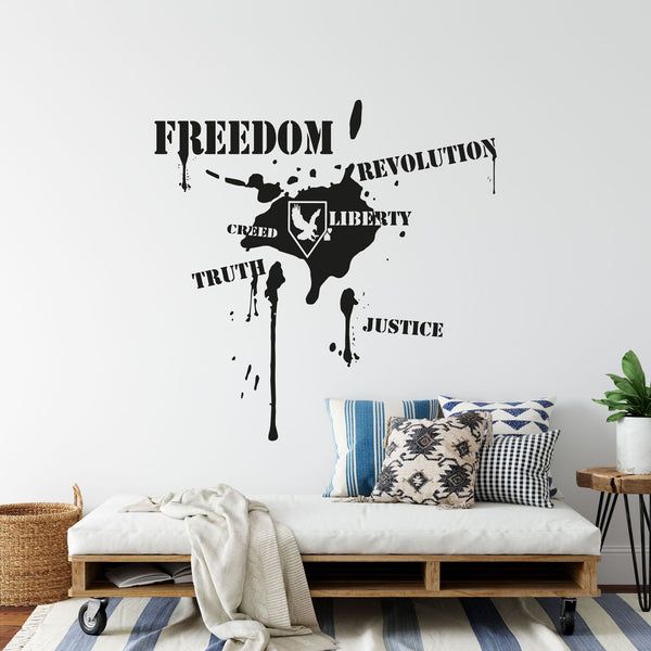 Wandtattoo Graffiti Schriftzug Freedom Freiheit Liberty Revolution Justice | Tag Style - Sunnywall - Individualität trifft Design
