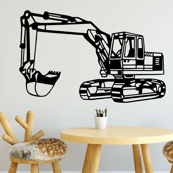 Wandtattoo Bagger – Kraftvolles Baufahrzeug als Wandaufkleber | Perfekt für Kinderzimmer und Heimwerker - Sunnywall - Individualität trifft Design