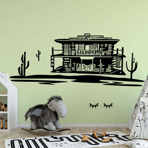 Wandtattoo Western Saloon Kaktus Landschaft Stadt | Cowboy Kinderzimmer - Sunnywall - Individualität trifft Design