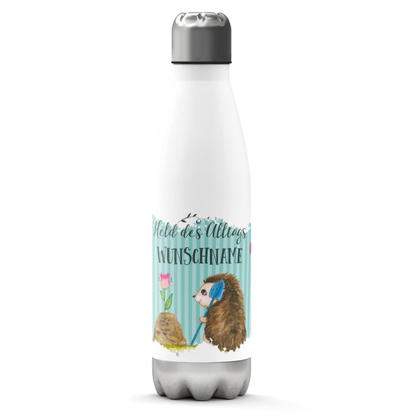 Thermosflasche 500 ml – Held des Alltags mit Wunschname | Igel & Blume - Sunnywall - Individualität trifft Design