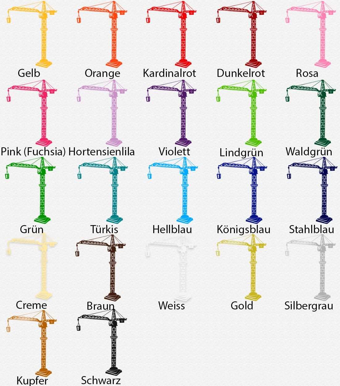 Wandtattoo Baukran – Coole Baustellen-Deko für Kinderzimmer | XXL Wandaufkleber für kleine Bauarbeiter - Sunnywall - Individualität trifft Design