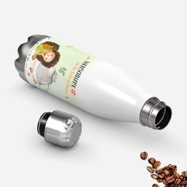 Thermosflasche 500 ml – Igel & Kaffee | Die Ruhe in Person mit Wunschname - Sunnywall - Individualität trifft Design