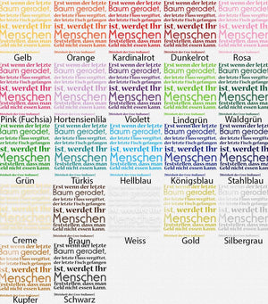 Wandtattoo Zitat - Erst wenn der letzte Baum gerodet - Indianisches Sprichwort - Sunnywall - Individualität trifft Design