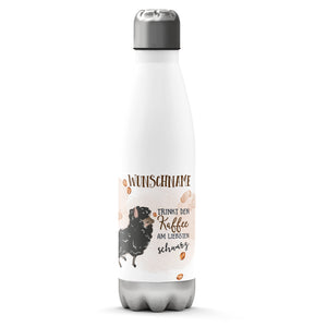 Thermosflasche 500 ml – Schwarzes Schaf & Kaffee mit Wunschname - Sunnywall - Individualität trifft Design