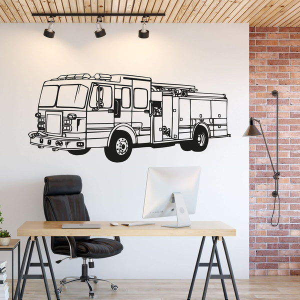 Wandtattoo – Feuerwehr Löschfahrzeug | Spannender Wandaufkleber für Kinderzimmer und Feuerwehr-Fans - Sunnywall - Individualität trifft Design
