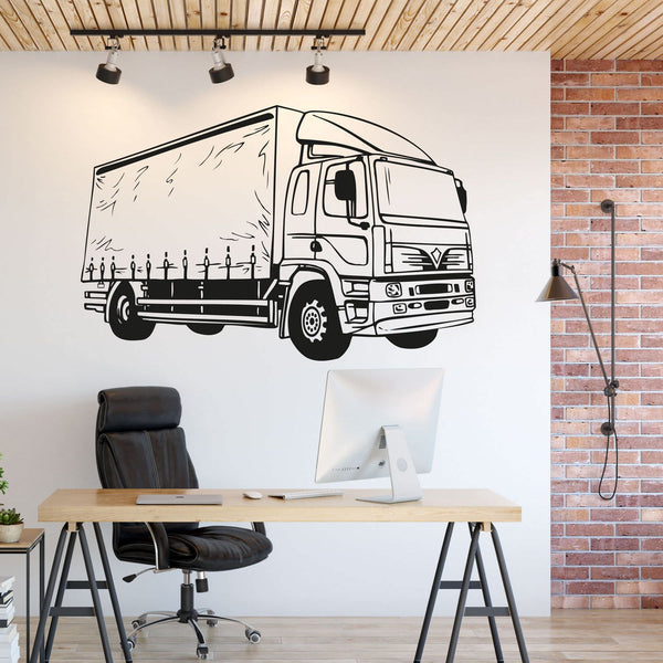 Wandtattoo – LKW Lastwagen mit Trailer & Führerhaus | Robustes Design für Transportliebhaber und Fahrzeugfans - Sunnywall - Individualität trifft Design