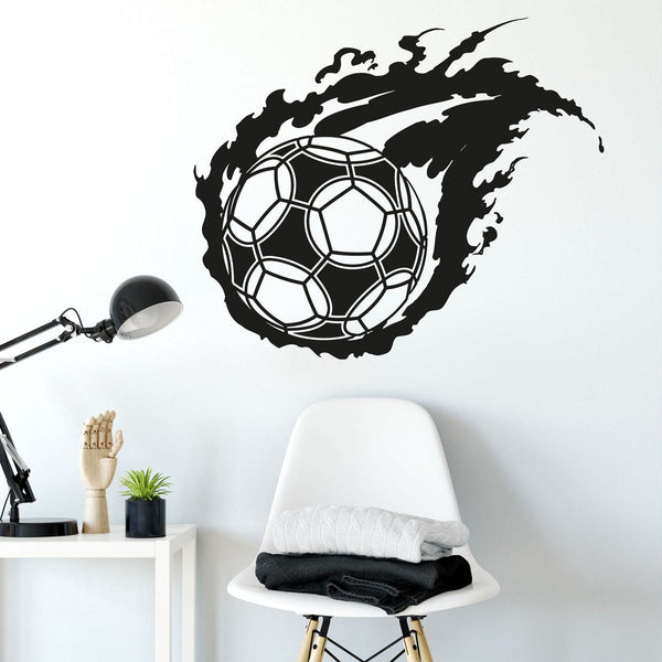 Wandtattoo Brennender Fußball – Dynamischer Wandaufkleber für Fußballfans und Sportliebhaber - Sunnywall - Individualität trifft Design