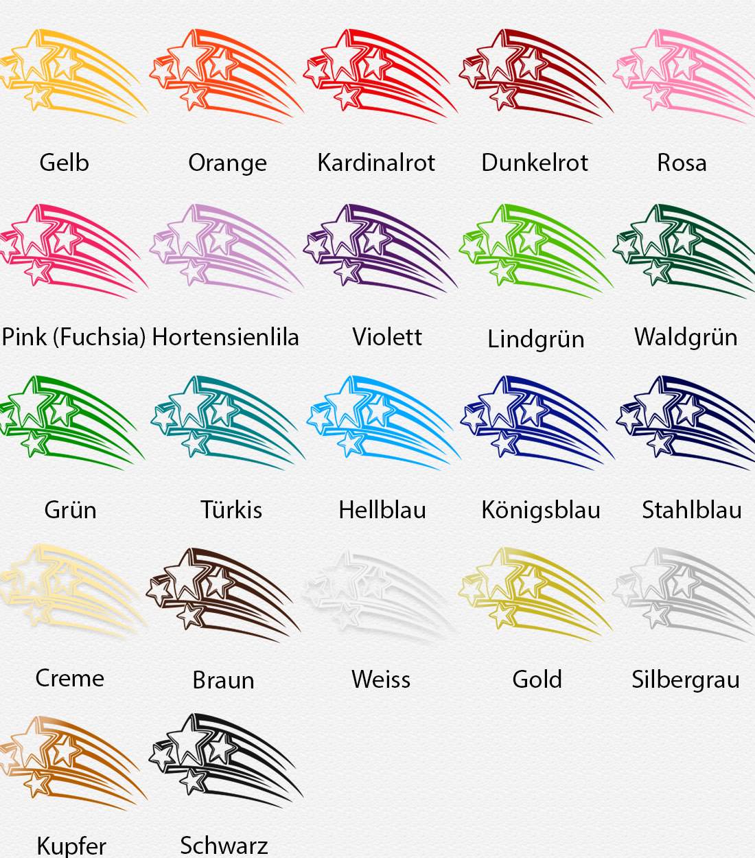 Wandtattoo Sterne & Sternschnuppe – Magische Wanddekoration für Jugendzimmer und Hobbyraum - Sunnywall - Individualität trifft Design