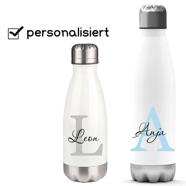 Thermosflasche mit Namen & Initialien personalisiert 350 oder 500 ml Edelstahl - Sunnywall - Individualität trifft Design