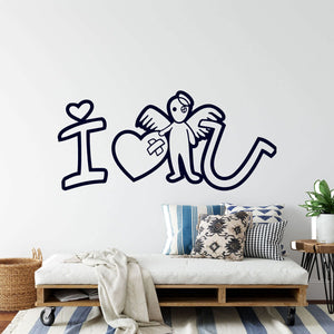 Wandtattoo I Love You – Graffiti-Stil Wandaufkleber für eine moderne Wanddekoration Jugendzimmer - Sunnywall - Individualität trifft Design