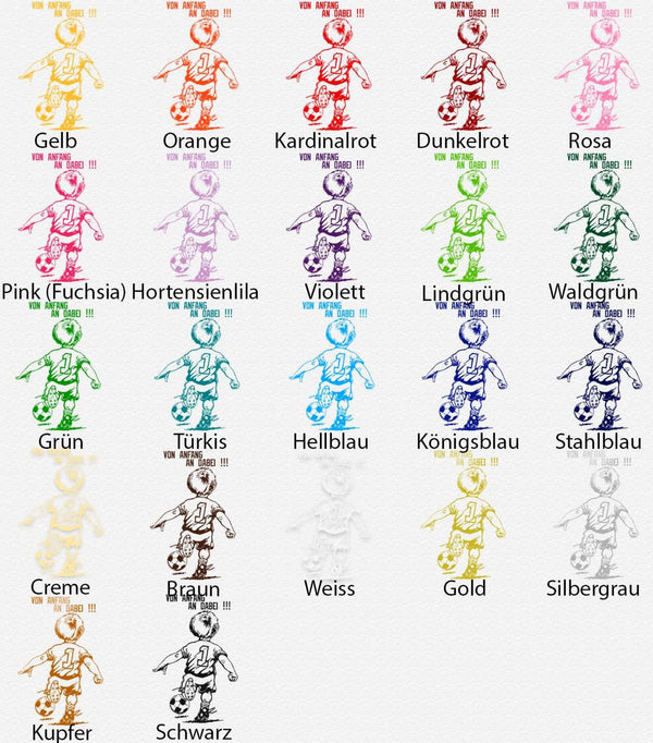 Wandtattoo Fussball – Kleiner Fussballspieler mit Schriftzug "Von Anfang an dabei" | Perfekt für wahre Fußball Fans - Sunnywall - Individualität trifft Design