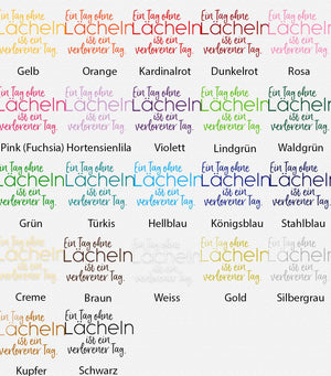 Wandtattoo Spruch – Ein Tag ohne Lächeln ist ein verlorener Tag | Inspirierender Wandaufkleber Wandspruch - Sunnywall - Individualität trifft Design