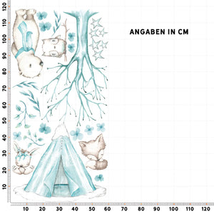 Arktis Winter Tiere XXL Set | Kinderzimmer Aufkleber bunt Wanddeko Sunnywall