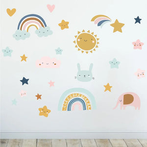 Baby Illustrationen - Wandtattoo Kinderzimmer Baby Wandaufkleber Sunnywall