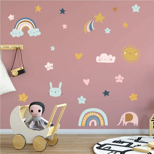 Baby Illustrationen - Wandtattoo Kinderzimmer Baby Wandaufkleber Sunnywall