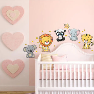 Cartoon Animals Set 2  - Koala, Panda, Tiger & Co.  Wandtattoo Kinderzimmer Baby Wandaufkleber Sunnywall