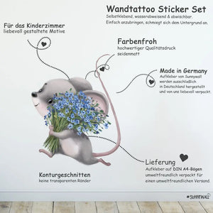 Chilly Maus Haus - Wandtattoo Kinderzimmer Küche Wandaufkleber Sunnywall