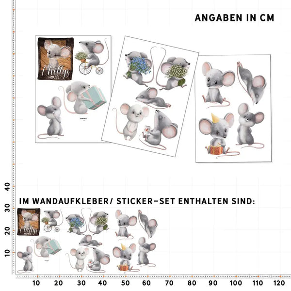 Chilly Maus Haus - Wandtattoo Kinderzimmer Küche Wandaufkleber Sunnywall