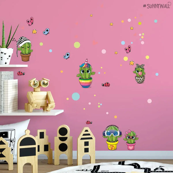 Cute Kaktus - Wandtattoo Kinderzimmer Baby Wandaufkleber Sunnywall
