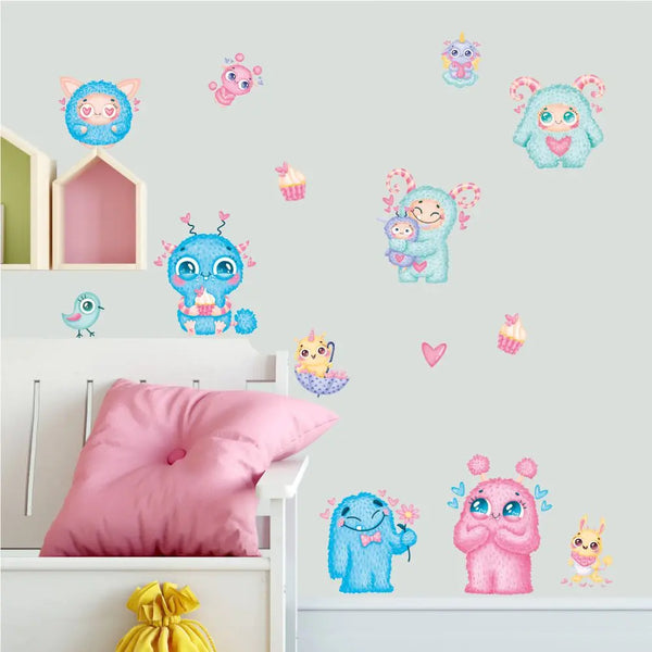 Cute Monster - Wandtattoo Kinderzimmer Baby Wandaufkleber Sunnywall