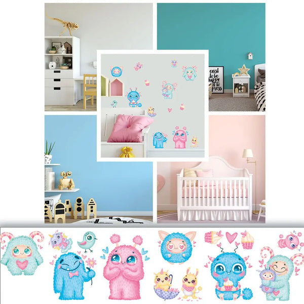 Cute Monster - Wandtattoo Kinderzimmer Baby Wandaufkleber Sunnywall