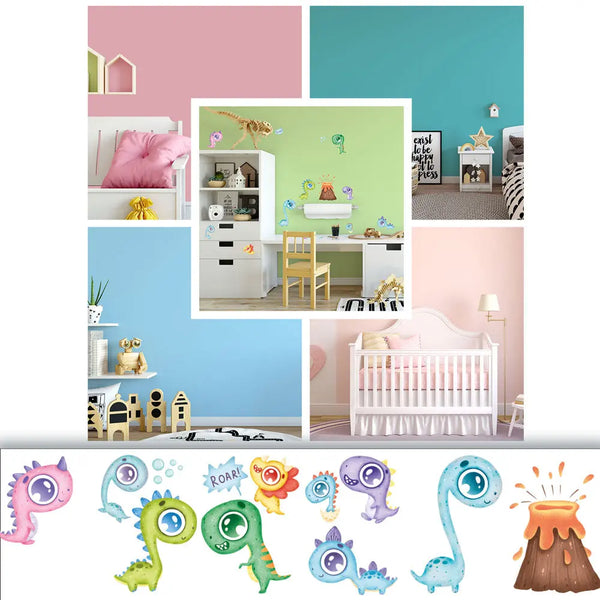 Dinosaurier Kids - Wandtattoo Kinderzimmer Baby Wandaufkleber Sunnywall