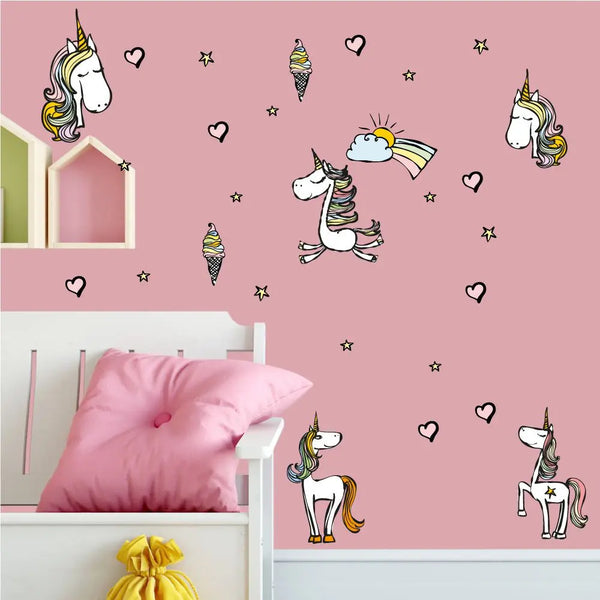 Einhorn - Wandtattoo Kinderzimmer Baby Wandaufkleber Sunnywall