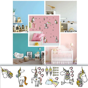 Einhorn - Wandtattoo Kinderzimmer Baby Wandaufkleber Sunnywall