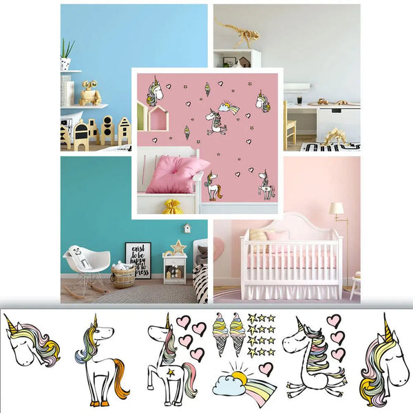 Einhorn - Wandtattoo Kinderzimmer Baby Wandaufkleber Sunnywall