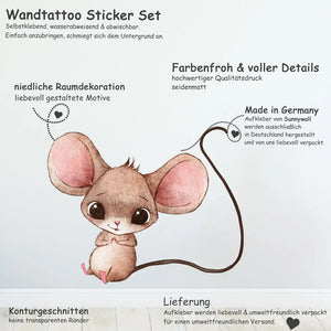 Extra Mäuse Set - Wandtattoo Kinderzimmer Wandaufkleber Babyzimmer Sunnywall