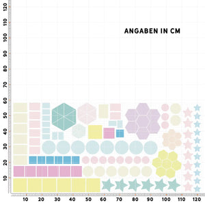 Formen Pastell Dreieck Kreis XXL Set | Kinderzimmer Aufkleber bunt Wanddeko Sunnywall