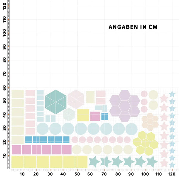 Formen Pastell Dreieck Kreis XXL Set | Kinderzimmer Aufkleber bunt Wanddeko Sunnywall