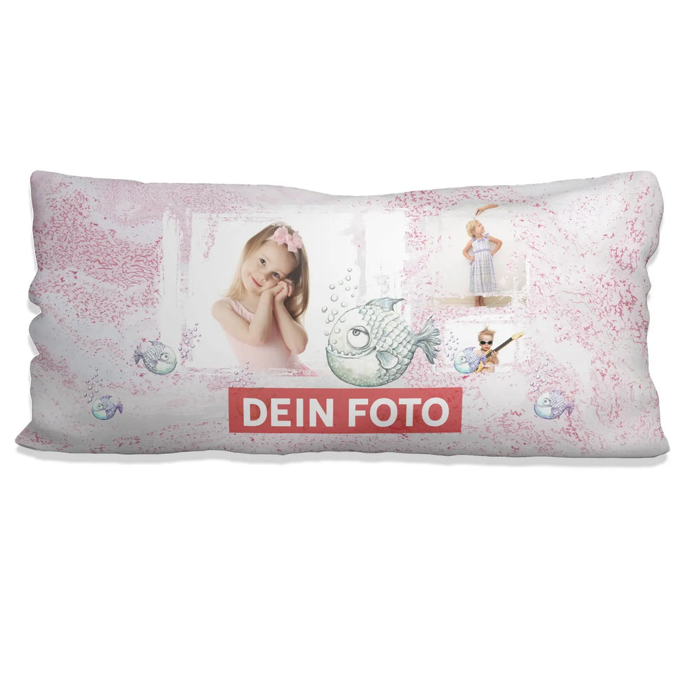 Fotokissen Fisch Rosa - Rahmen 80 x 40 cm Dein Foto/ Grafik Sunnywall