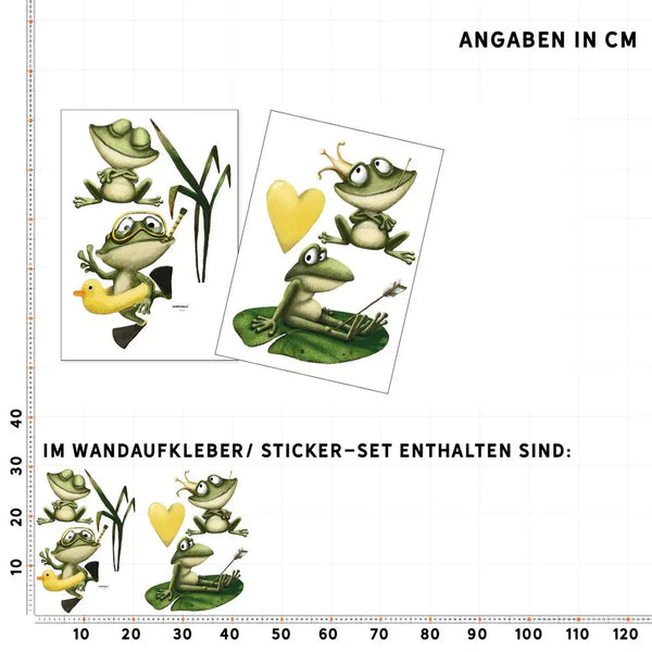 Frosch - Wandtattoo Kinderzimmer Baby Wandaufkleber Sunnywall