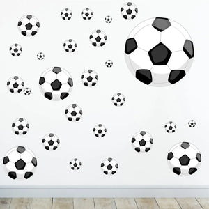 Fussbälle  - Wandtattoo Kinderzimmer Baby Wandaufkleber Sunnywall