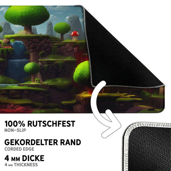 Gaming Mauspad XXL | Game 2d World | PREMIUM-DICKE 4 MM Sunnywall