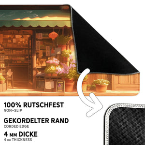 Gaming Mauspad XXL | Japanischer Blumenladen - LoFi Schreibtischunterlage | PREMIUM-DICKE 4 MM Sunnywall