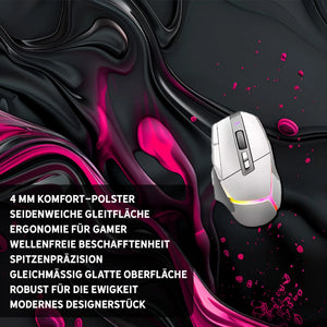Gaming Mauspad XXL | Liquid Stripe schwarz pink | PREMIUM-DICKE 4 MM Sunnywall
