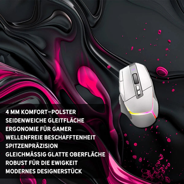 Gaming Mauspad XXL | Liquid Stripe schwarz pink | PREMIUM-DICKE 4 MM Sunnywall