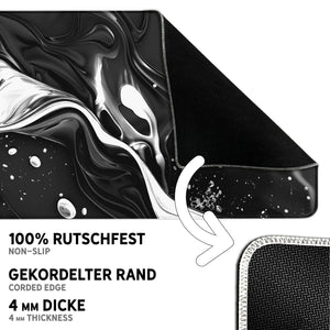 Gaming Mauspad XXL | Liquid Stripe schwarz weiss | PREMIUM-DICKE 4 MM Sunnywall