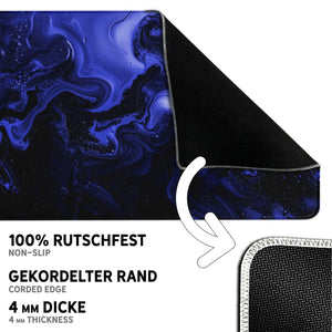 Gaming Mauspad XXL | Liquid  schwarz blau 90Degree | PREMIUM-DICKE 4 MM Sunnywall