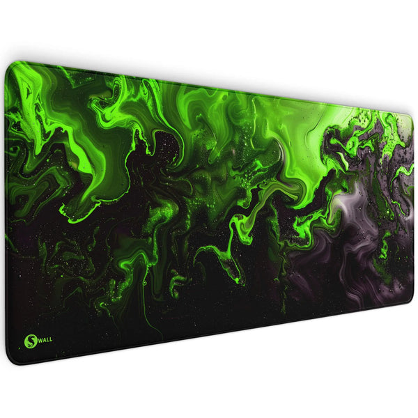 Gaming Mauspad XXL | Liquid  schwarz grün 90Degree | PREMIUM-DICKE 4 MM Sunnywall