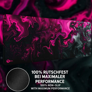 Gaming Mauspad XXL | Liquid  schwarz pink 90Degree | PREMIUM-DICKE 4 MM Sunnywall