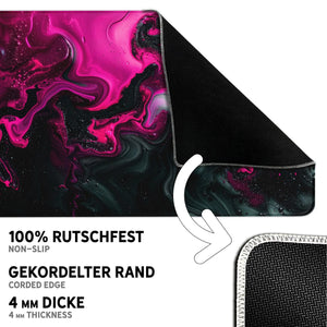 Gaming Mauspad XXL | Liquid  schwarz pink 90Degree | PREMIUM-DICKE 4 MM Sunnywall