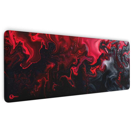 Gaming Mauspad XXL | Liquid  schwarz rot 90Degree | PREMIUM-DICKE 4 MM Sunnywall