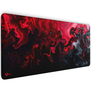 Gaming Mauspad XXL | Liquid  schwarz rot 90Degree | PREMIUM-DICKE 4 MM Sunnywall